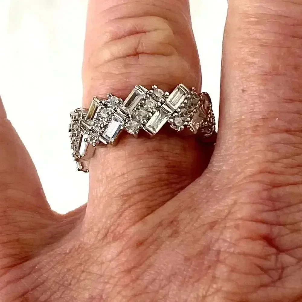 Gorgeous White Sapphire Wedding Band